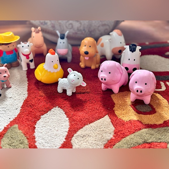 Adorable Vintage Assorted Chubby Fat Toddler Farm Animals,Tractor Playset 4 Kids - Picture 9 of 12